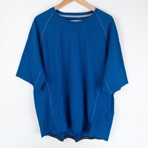 Coolibar Sun Protection Shirt Mens XXL Blue UPF 50+ Short Sleeve Pocket